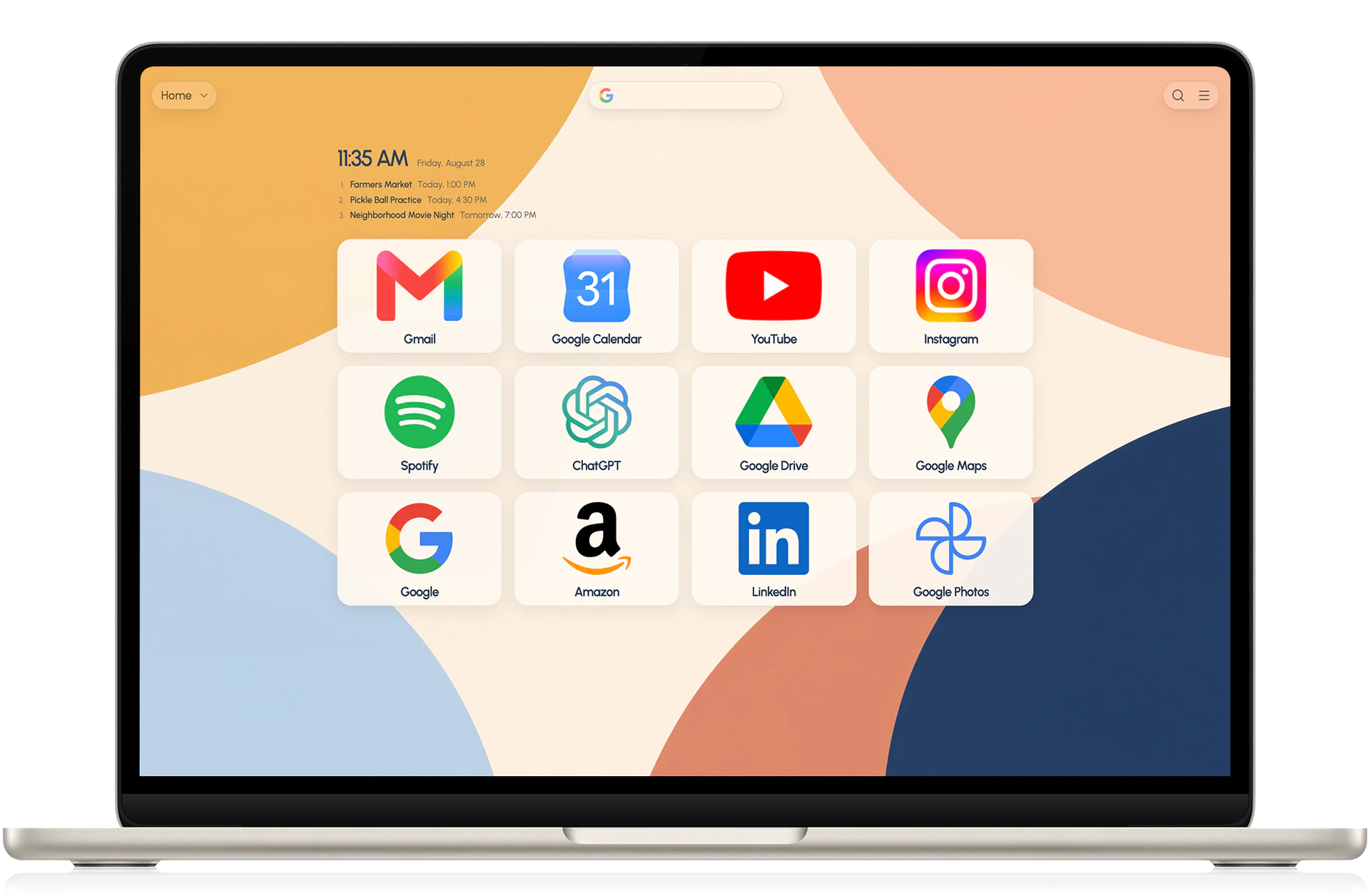 SpeedGrid theme preview 1 in a MacBook mockup